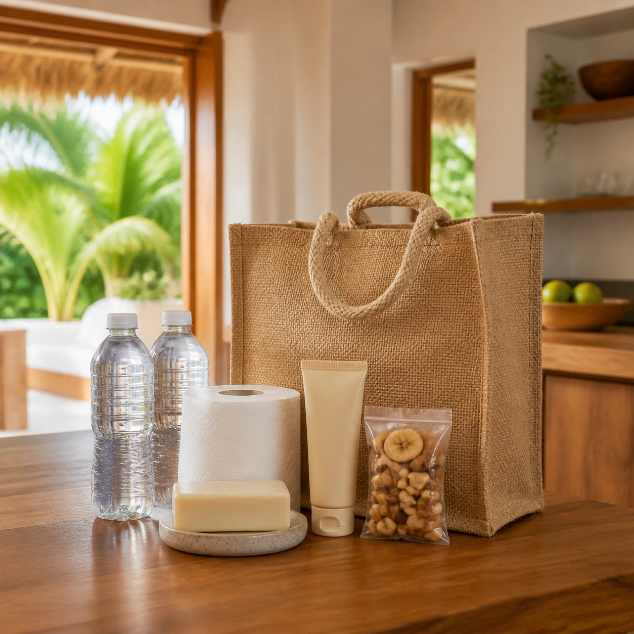 Practical guest essentials prepared for delivery to a Driftwood vacation home