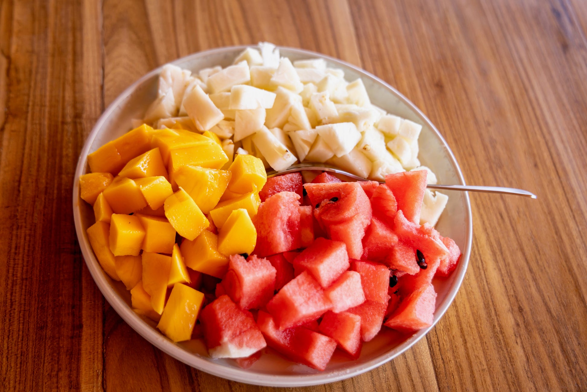 Fresh tropical fruit prepared for Driftwood guests